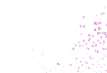 Light Pink vector doodle pattern with leaves.
