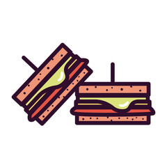 sandwiches icons isolated vector design