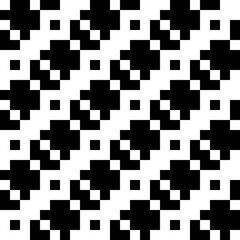 Seamless pattern. Checks, figures ornament. Geometric background. Tiles, curves backdrop. Squares, shapes wallpaper. Ethnic motif. Mosaic illustration. Digital paper, textile print, abstract vector.