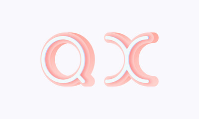 3D isometric premade logo rounded kids store circle monogram alphabet characters
