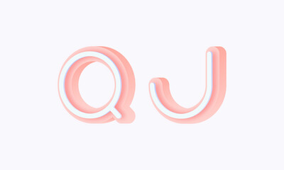 3D isometric premade logo rounded kids store circle monogram alphabet characters