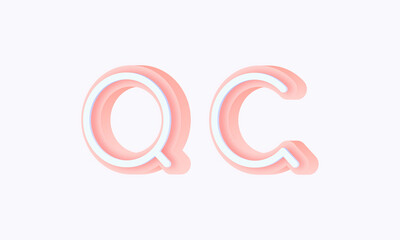 3D isometric premade logo rounded kids store circle monogram alphabet characters