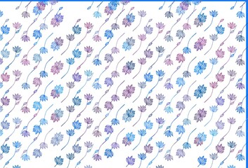 Light Blue, Red vector hand painted pattern.