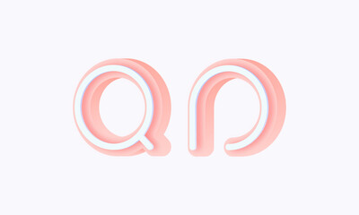 3D isometric premade logo rounded kids store circle monogram alphabet characters