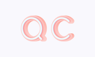 3D isometric premade logo rounded kids store circle monogram alphabet characters