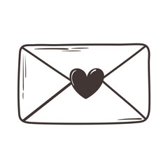 love mail message romantic heart doodle icon design