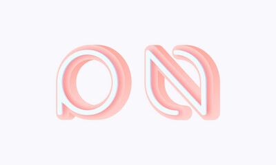 3D isometric premade logo rounded kids store circle monogram alphabet characters