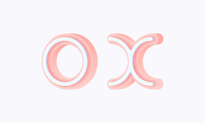 3D isometric premade logo rounded kids store circle monogram alphabet characters