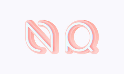 3D isometric premade logo rounded kids store circle monogram alphabet characters