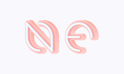 3D isometric premade logo rounded kids store circle monogram alphabet characters