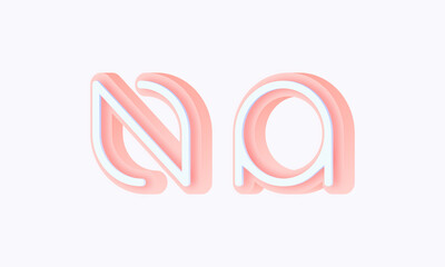 3D isometric premade logo rounded kids store circle monogram alphabet characters