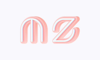 3D isometric premade logo rounded kids store circle monogram alphabet characters