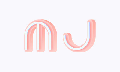 3D isometric premade logo rounded kids store circle monogram alphabet characters