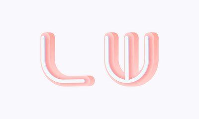 3D isometric premade logo rounded kids store circle monogram alphabet characters