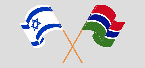 Crossed flags of Israel and the Gambia