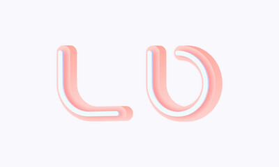 3D isometric premade logo rounded kids store circle monogram alphabet characters