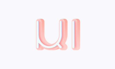 3D isometric premade logo rounded kids store circle monogram alphabet characters