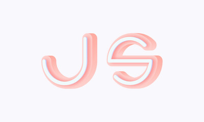 Fototapeta premium 3D isometric premade logo rounded kids store circle monogram alphabet characters