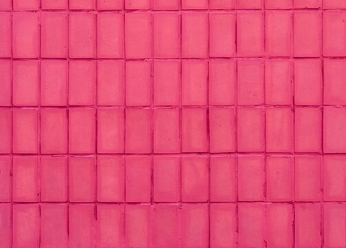 Background Of Pink Tile Wall.