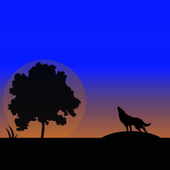 silhouette of a wolf