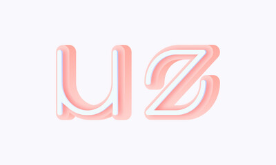 3D isometric premade logo rounded kids store circle monogram alphabet characters