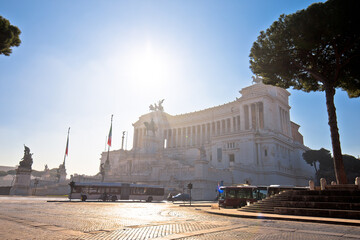 Obraz premium Piazza Venezia square in Rome and Altare della Patria view