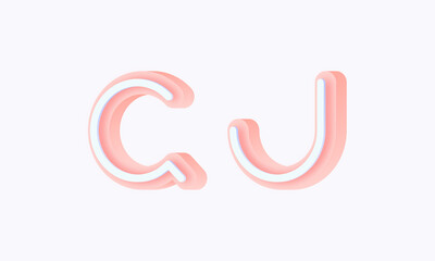 Fototapeta premium 3D isometric premade logo rounded kids store circle monogram alphabet characters
