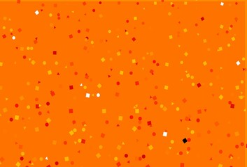 Light Orange vector template with crystals, circles, squares.