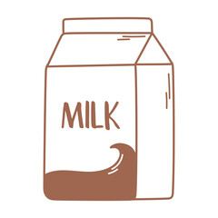 milk box liter container icon in brown line