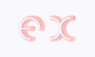 3D isometric premade logo rounded kids store circle monogram alphabet characters