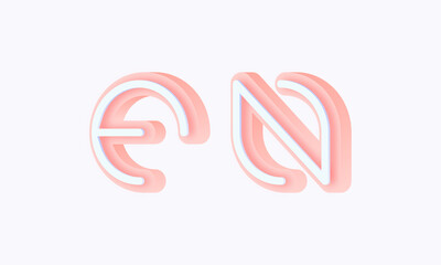 3D isometric premade logo rounded kids store circle monogram alphabet characters