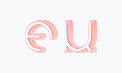 3D isometric premade logo rounded kids store circle monogram alphabet characters