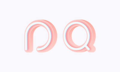 3D isometric premade logo rounded kids store circle monogram alphabet characters