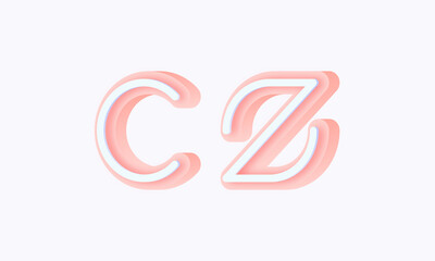 3D isometric premade logo rounded kids store circle monogram alphabet characters