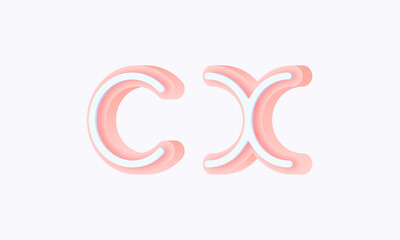 Fototapeta premium 3D isometric premade logo rounded kids store circle monogram alphabet characters