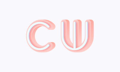 3D isometric premade logo rounded kids store circle monogram alphabet characters