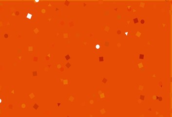 Light Orange vector texture in poly style with circles, cubes.