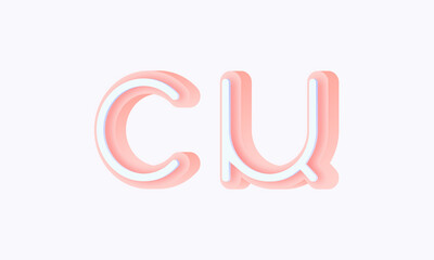 3D isometric premade logo rounded kids store circle monogram alphabet characters