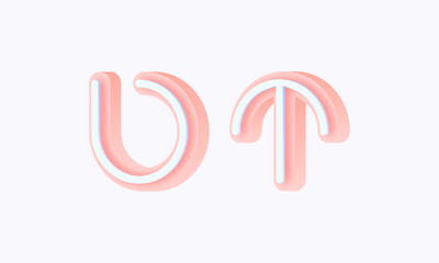 Fototapeta premium 3D isometric premade logo rounded kids store circle monogram alphabet characters