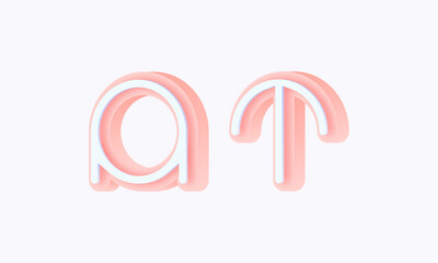 3D isometric premade logo rounded kids store circle monogram alphabet characters