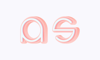 3D isometric premade logo rounded kids store circle monogram alphabet characters