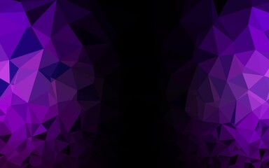 Dark Purple vector blurry triangle pattern.