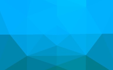 Light BLUE vector shining triangular template.
