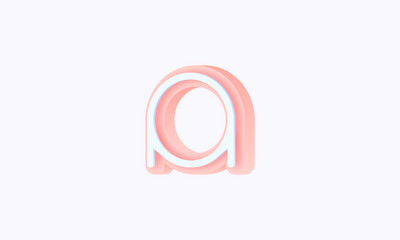 3D isometric premade logo rounded kids store circle monogram alphabet characters