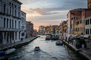 Cannaregio quartier of Venice at sunset