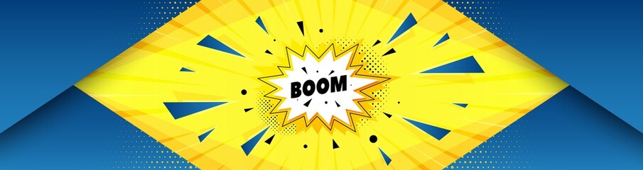Boom sale sticker. Abstract background with offer message. Discount banner shape. Coupon bubble icon. Best advertising coupon banner. Boom sale badge shape. Abstract yellow background. Vector