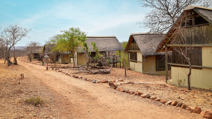 Safari camp lodges in the African bush, Balule Game Reserve, South Africa