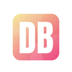 DB Letter Logo Design With Simple style