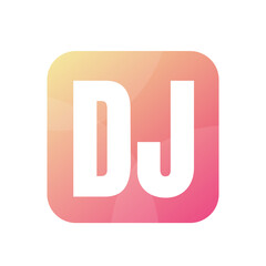 DJ Letter Logo Design With Simple style