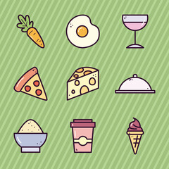food icon set vector design